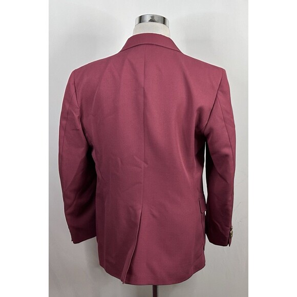 TropiCool 42R Vintage Blazer Red Gold Two Button Lined Vented 100% Polyester - Picture 6 of 8